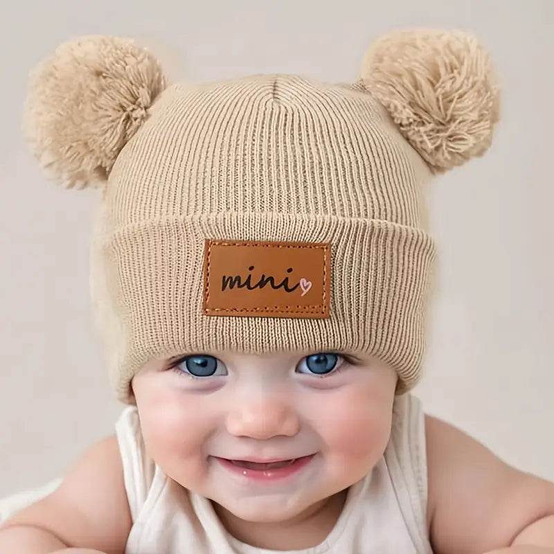 Knitted Heart Baby Beanie for 0-3 Years Old Girls - Little Fashion