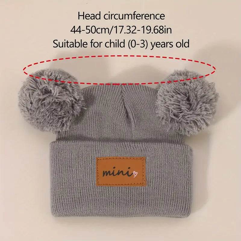Knitted Heart Baby Beanie for 0-3 Years Old Girls - Little Fashion
