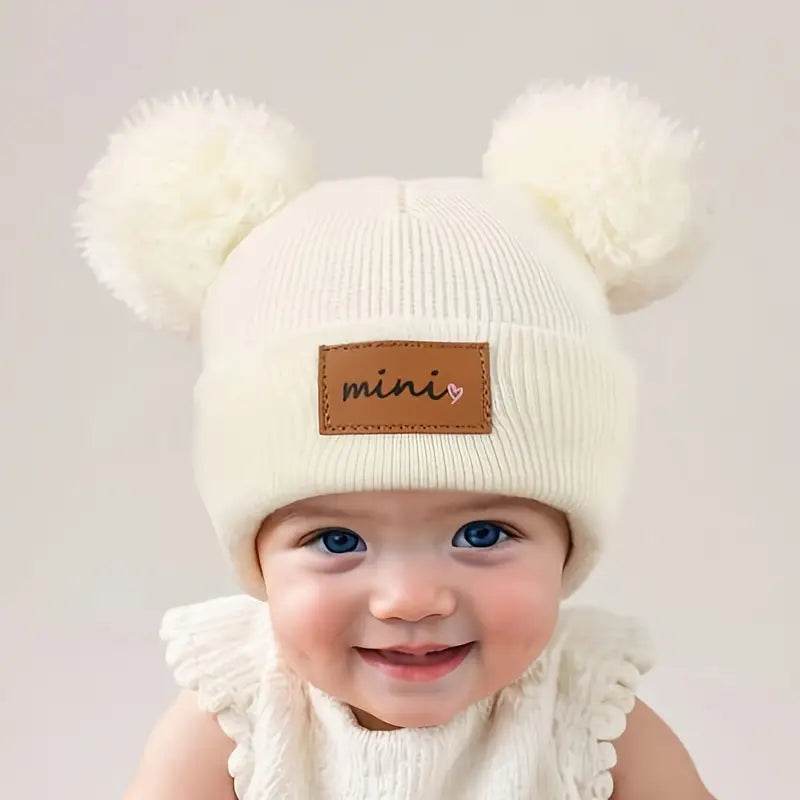 Knitted Heart Baby Beanie for 0-3 Years Old Girls - Little Fashion