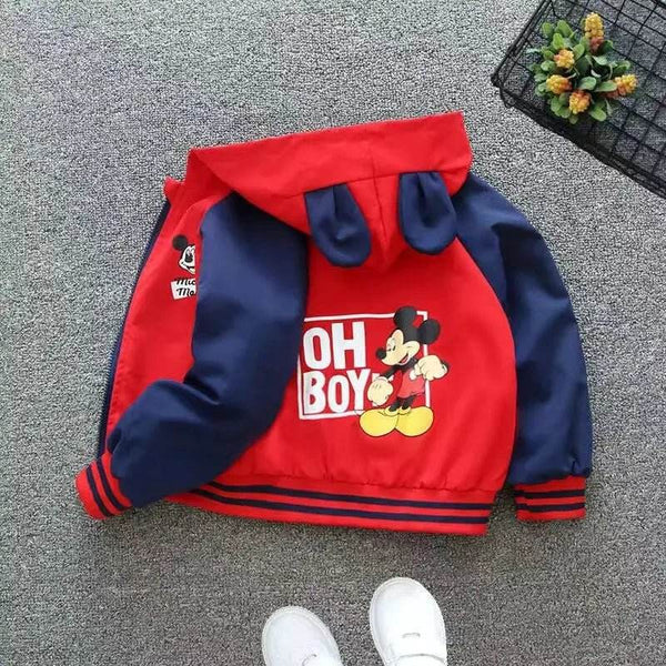 Mickey Minnie Print Kids Windbreaker Jacket - Little Fashion