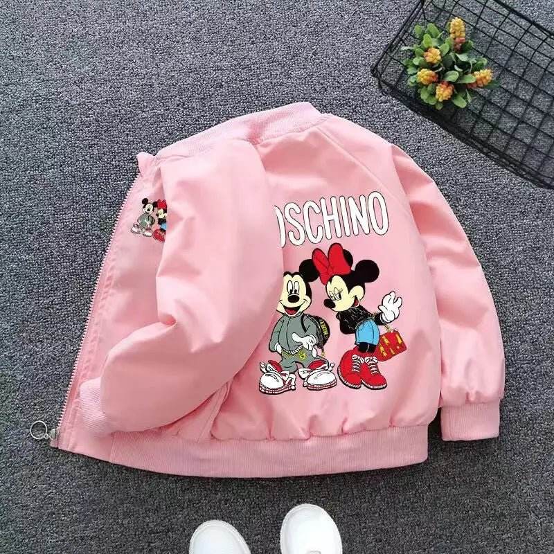 Mickey Minnie Print Kids Windbreaker Jacket - Little Fashion