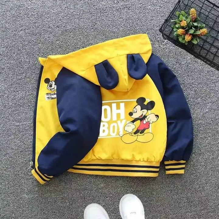 Mickey Minnie Print Kids Windbreaker Jacket - Little Fashion