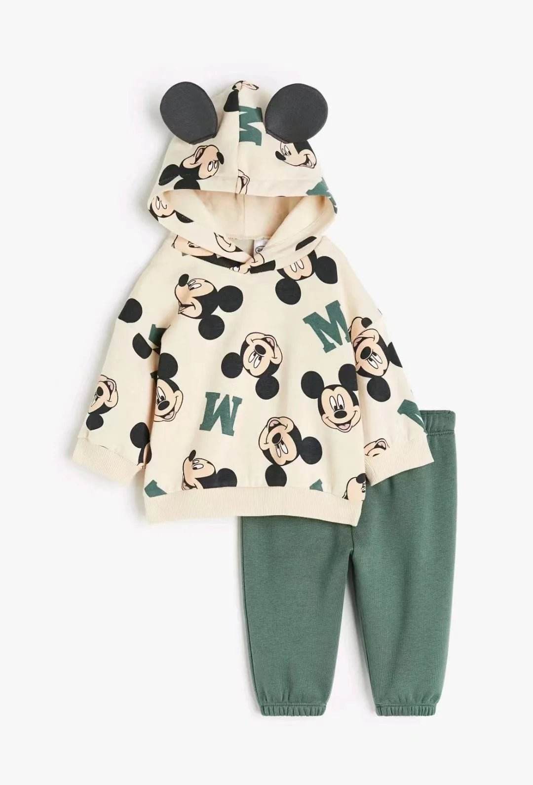 Mickey Mouse Kids' Pullover Hooded Sweatshirt Set - Little Fashion