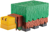 Toy turtle made of interlocking bricks on a white background