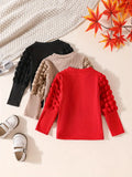 3PCS Girls Bubble Sleeve Tops Set | European & American