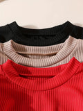 3PCS Girls Bubble Sleeve Tops Set | European & American
