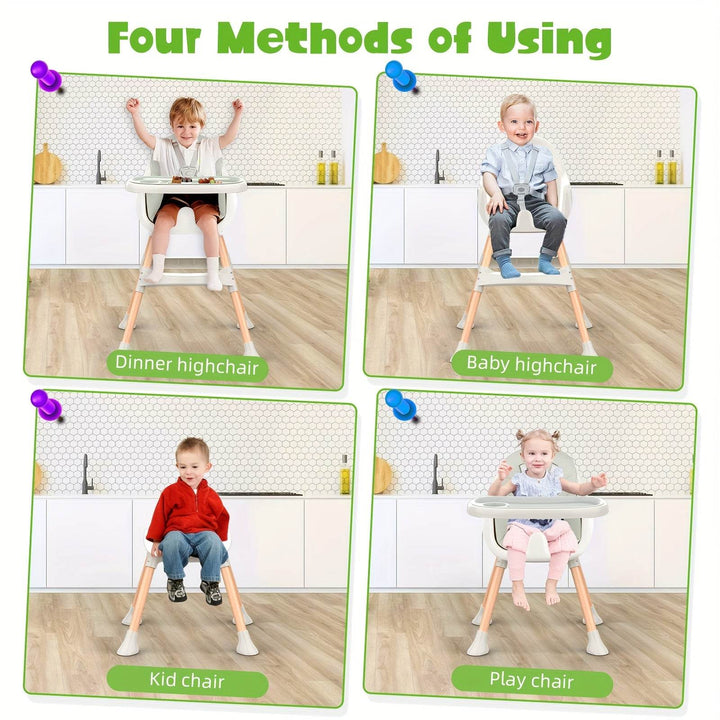 Modern Portable High Chair, Adjustable, Detachable Tray - Little Fashion
