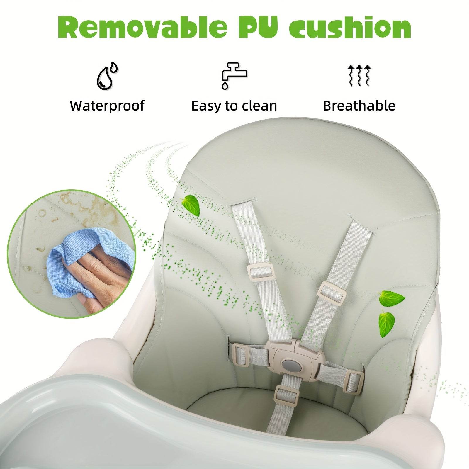 Modern Portable High Chair, Adjustable, Detachable Tray - Little Fashion