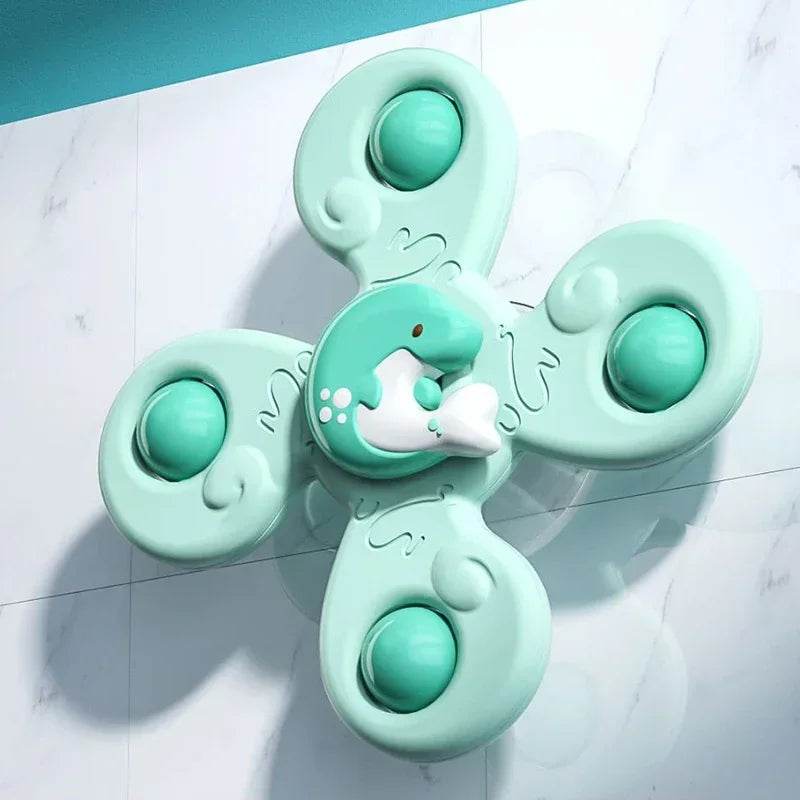 Montessori Baby Spin Top Bath Toys: Sucker Spinner Teether for Toddlers 2-4 Years - Little Fashion