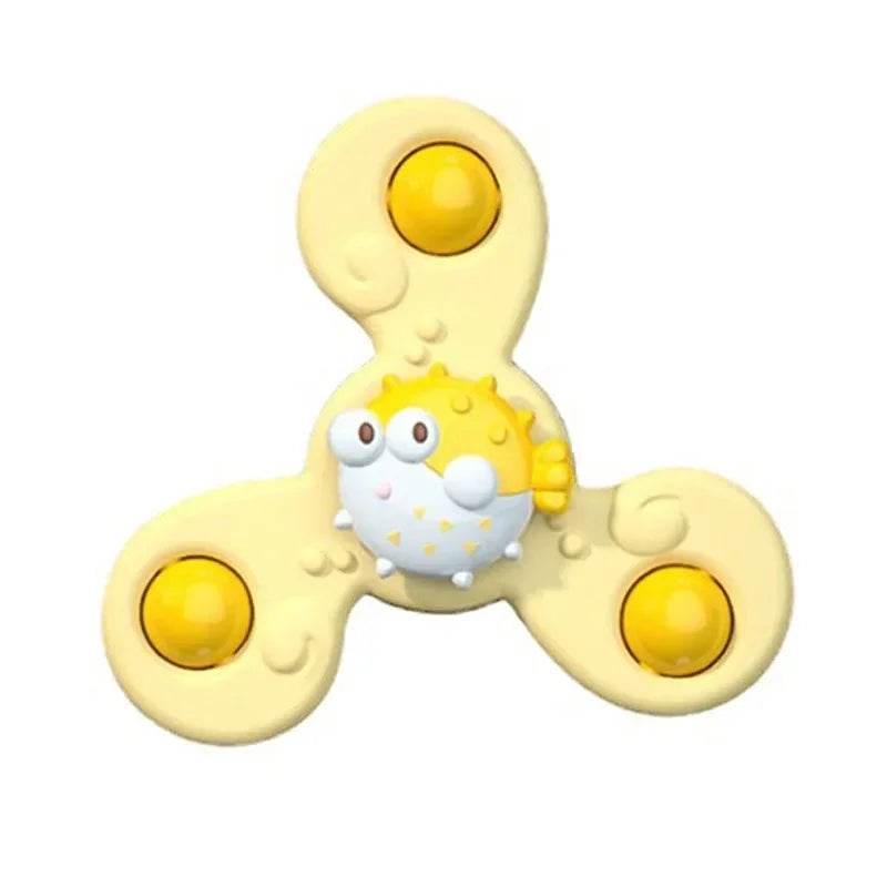 Montessori Baby Spin Top Bath Toys: Sucker Spinner Teether for Toddlers 2-4 Years - Little Fashion