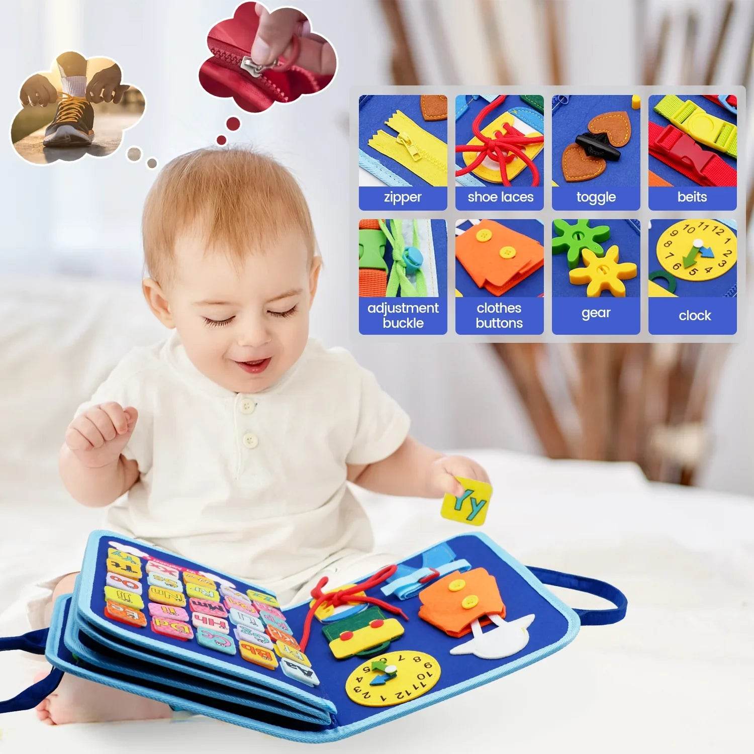 Montessori Busy Board Toy for Toddlers – Travel Fun - Little Fashion