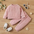 Newborn Baby 2PC Solid Top + Pants Set - Little Fashion