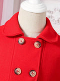 Girls' Tweed Winter Coat with Bow & Hat - Long Warm - Little Fashion