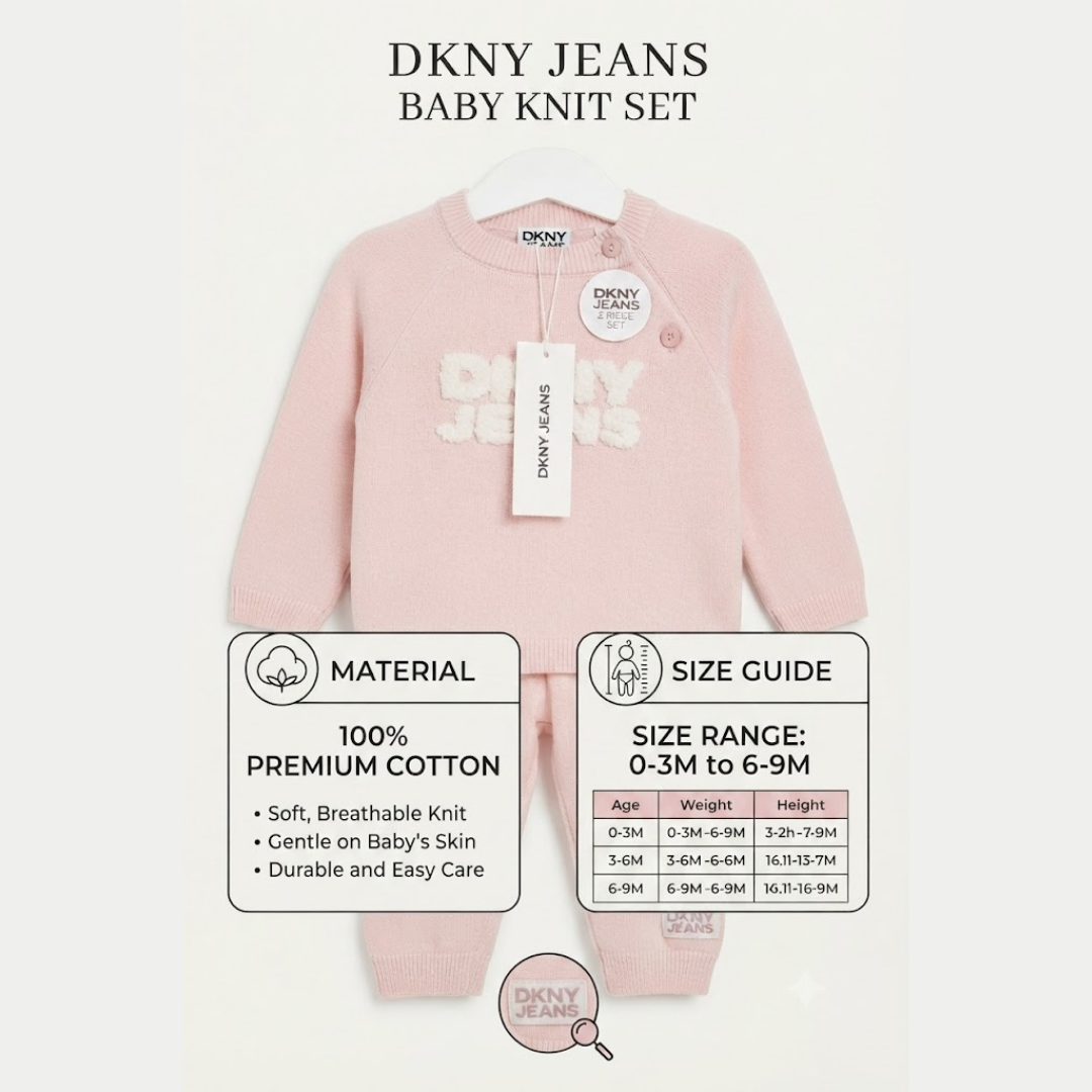 Baby DKNY Knitted Set 2 Piece Cotton 0-9M