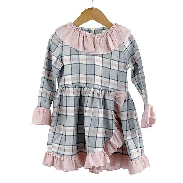 Pink Plaid Christmas Dress for Girls - Little Fashion