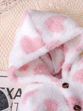 Girls' Heart Plush Hooded Bodysuit - Autumn-Winter - Little Fashion