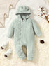 Plaid Baby Romper Hooded Warm Jumpsuit (3-24M) - Little Fashion
