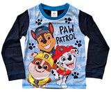 Children's long-sleeve shirt with Paw Patrol characters on a blue background