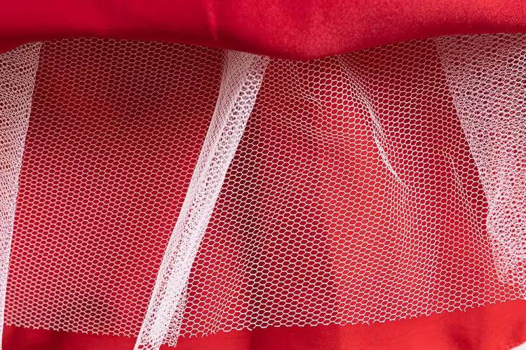 Girls Red Princess Birthday Dress Set – Fancy Gown - Little Fashion