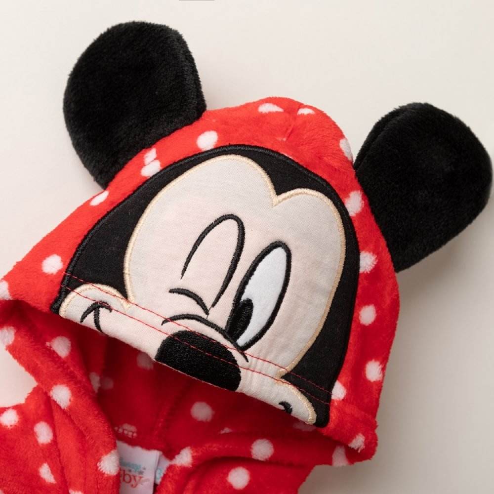 Red Baby Minnie Mouse Fleece Onesie (0-9M) - Little Fashion
