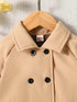 Red Girls' Fleece Winter Coat with Lapel Collar - Little Fashion