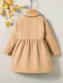 Red Girls' Fleece Winter Coat with Lapel Collar - Little Fashion