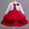 Red Satin Floral Princess Dress – Party Wear - Little Fashion