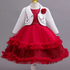 Red Satin Floral Princess Dress – Party Wear - Little Fashion