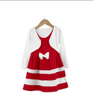 Girls' Fuschia Striped Dress & Bolero Set
