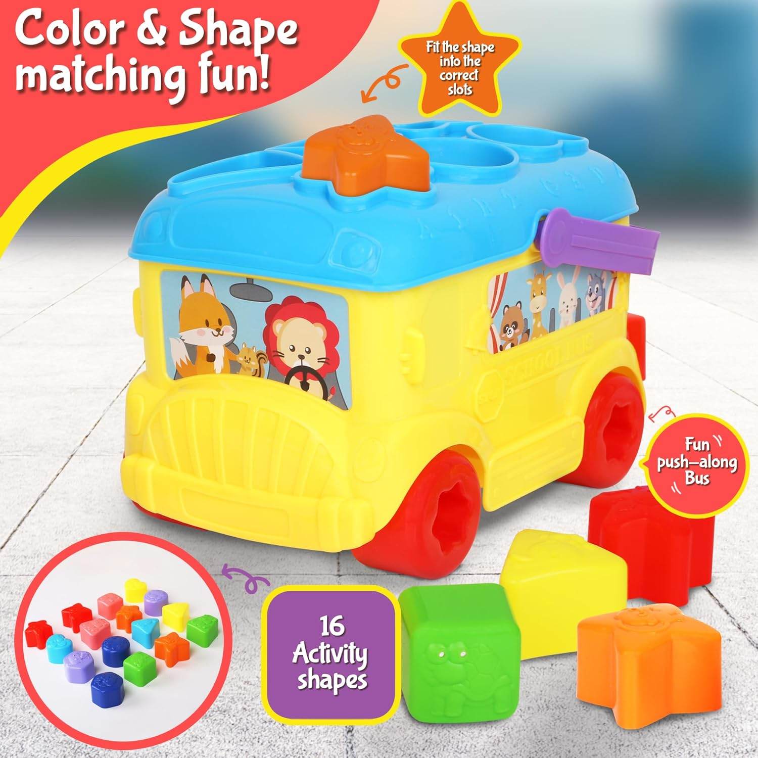 Bus Shape Sorter Toy - Fun Learning for Kids - Little Fashion