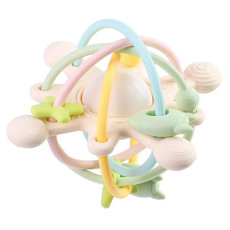 Silicone Baby Rattle Teether Ball Mobile: Montessori Sensory Toys for Newborns & Toddlers (0-36M) - Little Fashion