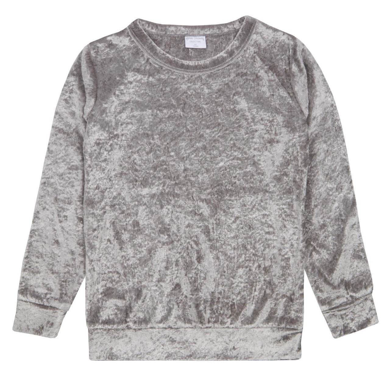 Silver Crushed Velvet Look Pyjama Set - 4 Pk - Little Fashion
