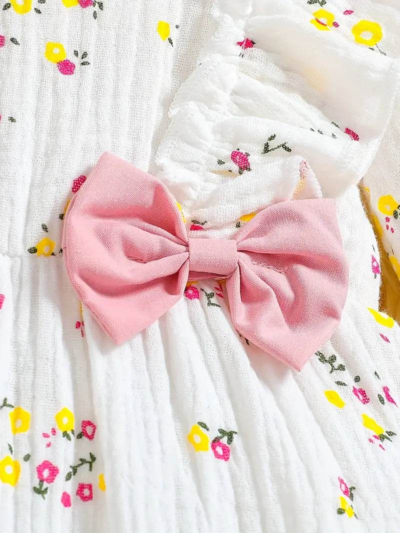 Soft Stretchy Floral Baby Romper & Hat - Little Fashion