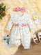 Soft Stretchy Floral Baby Romper & Hat - Little Fashion