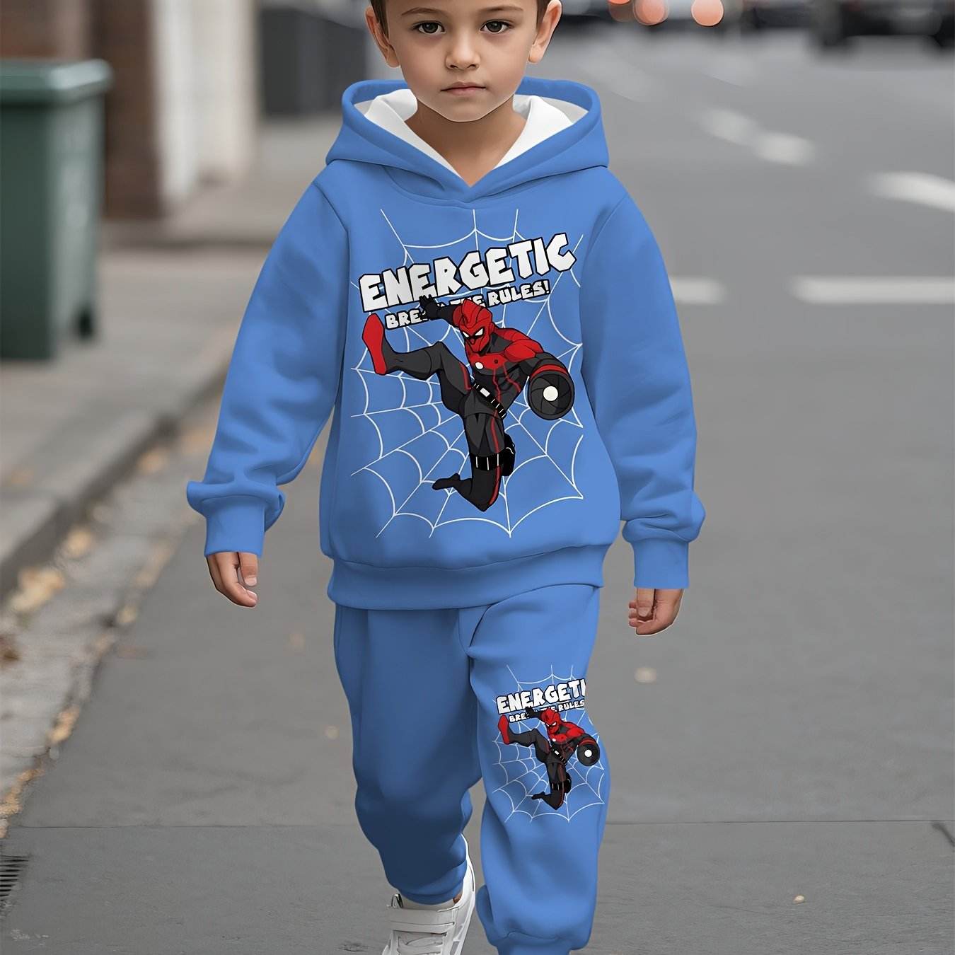 Spiderman Boys' 2-Piece Blue Set - Little Fashion