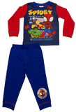 Children's pajama set with Spider-Man design on a white background