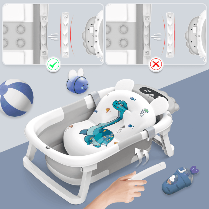Storage Foldable Baby Bath Tub, Non-Slip, 0-24 Months - Little Fashion