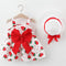 Strawberry Dot Baby Girl Dress with Hat – Summer Set - Little Fashion