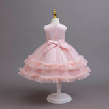 Pink Satin Floral Princess Dress – Party Wear - Little Fashion