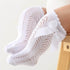 Summer Baby Girls Knee High Socks - Bow & Hollow Out Lace Design - Soft Cotton Mesh for Toddlers (0-12M) - Little Fashion