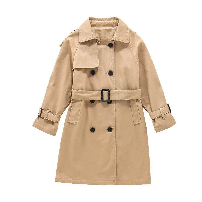 Stylish Teen Girls' Hooded Trench Coat - Little Fashion