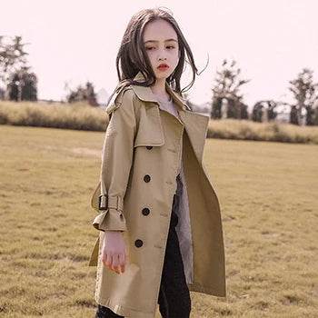 Stylish Teen Girls' Hooded Trench Coat - Little Fashion