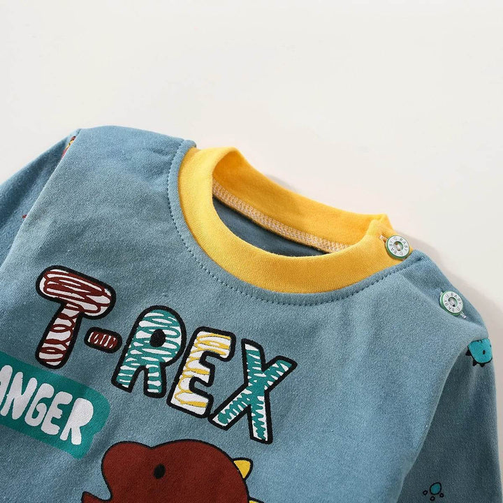 Toddler Boys Cotton Pajama Set: Bear & Letter - Little Fashion
