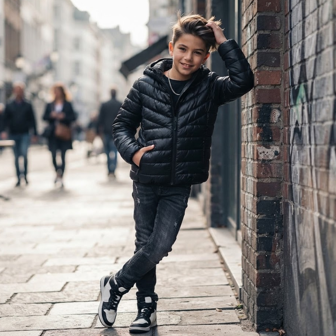 Black Puffer Jacket - Teen Minoti Coat (8-14 Years)