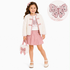 Petit Cheri 4-Piece Butterfly Christmas Outfit Set | Pink & Khaki