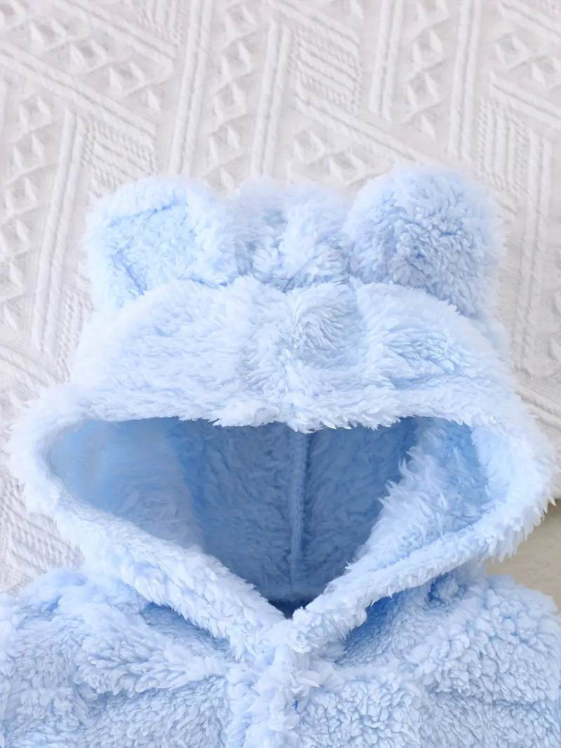 Warm Plush Baby Winter Onesie with Hood - Little Fashion