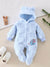 Warm Plush Baby Winter Onesie with Hood - Little Fashion