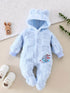 Warm Plush Baby Winter Onesie with Hood - Little Fashion