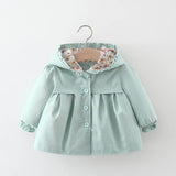 Girls' Waterproof Hooded Jacket – Spring/Fall Mid Coat - Little Fashion