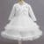 White Satin Floral Princess Dress – Party Wear - Little Fashion